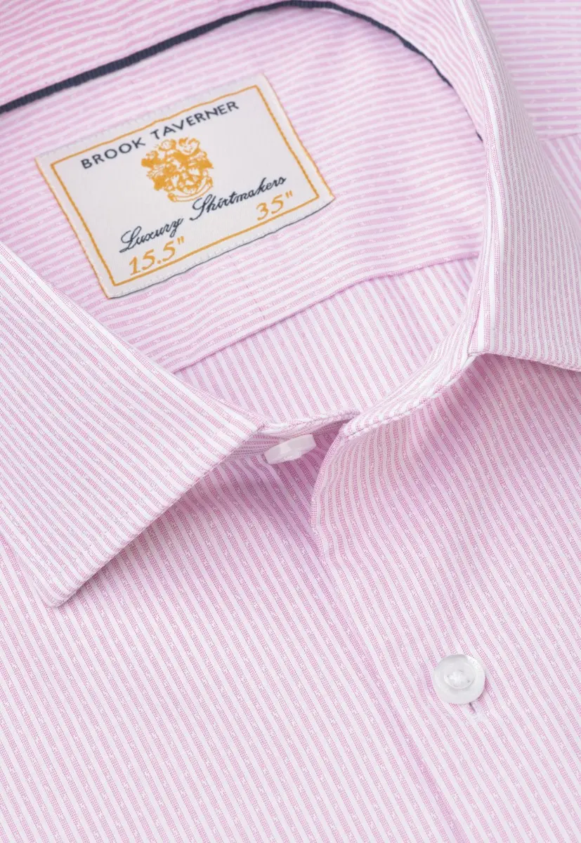 Regular Fit Pink Fine Stripe Shirt - Image 2