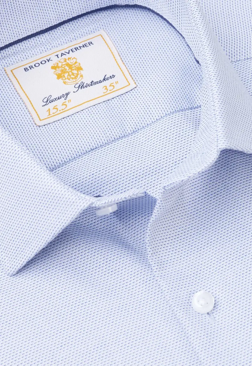 Regular Fit Sky Blue Dobby Shirt - Image 2