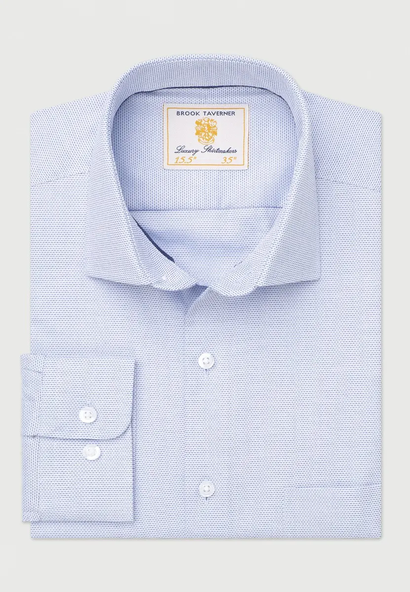 Regular Fit Sky Blue Dobby Shirt