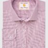 Tailored Fit Red Micro Check Oxford Cotton Shirt
