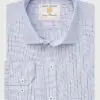 Regular Fit Blue Micro Check Oxford Cotton Shirt