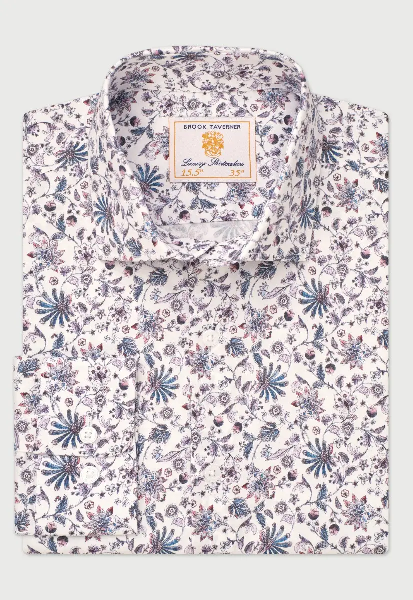 Tailored Fit Pink Ornate Floral Print 'Occasion' Shirt