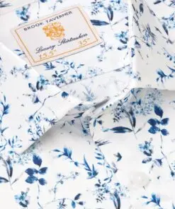 Alternative view of Tailored Fit Blue Leaf Print 'Occasion' Shirt