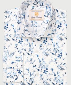 Tailored Fit Blue Leaf Print 'Occasion' Shirt