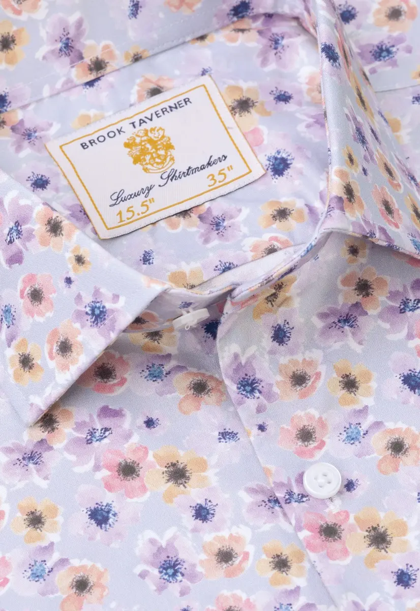 Tailored Fit Grey Poppy Print 'Occasion' Shirt - Image 2