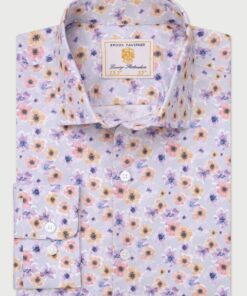 Tailored Fit Grey Poppy Print 'Occasion' Shirt