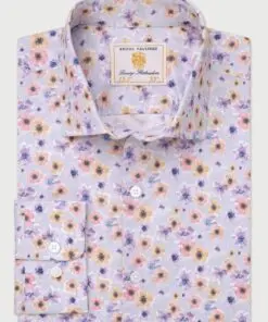 Regular Fit Grey Poppy Print 'Occasion' Shirt