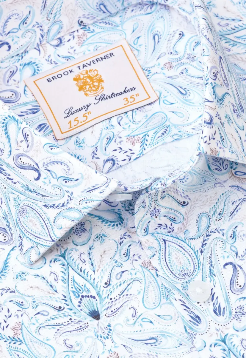 Tailored Fit 'Blue Paisley Print 'Occasion' Shirt - Image 2