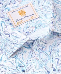 Alternative view of Regular Fit Blue Paisley Print 'Occasion' Shirt