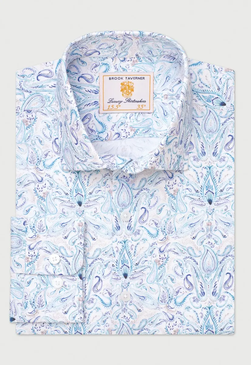 Tailored Fit 'Blue Paisley Print 'Occasion' Shirt