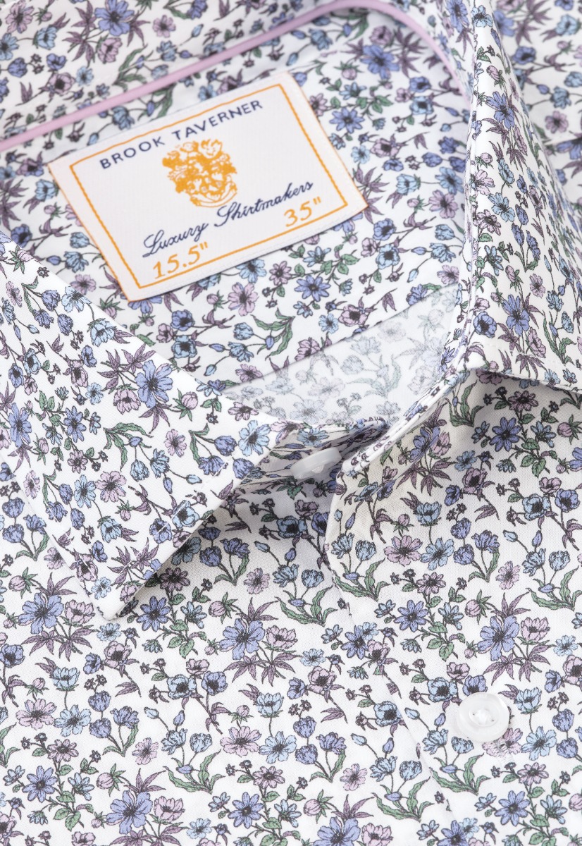 Regular Fit Lilac Ditsy Floral Shirt - Image 2