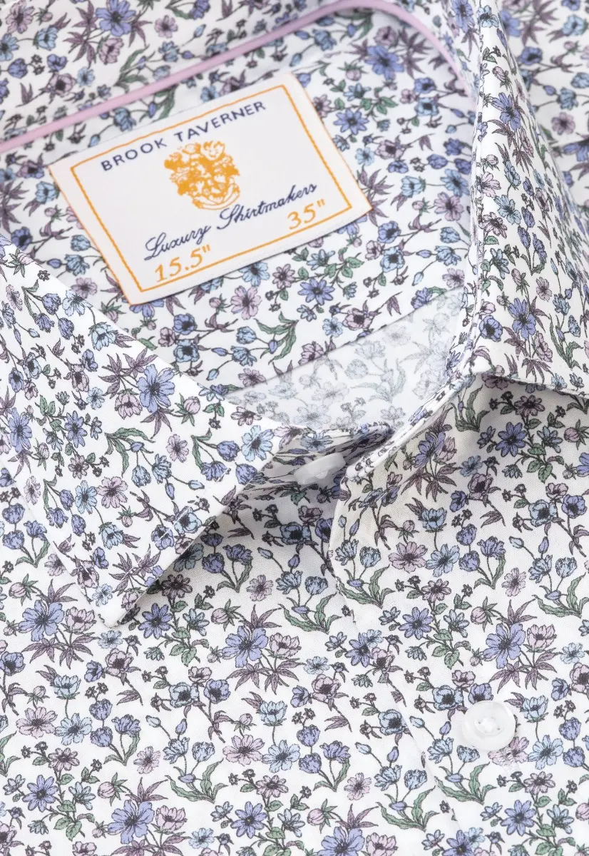 Tailored Fit Lilac Ditsy Floral Shirt - Image 2