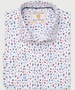 Tailored Fit Red Ditsy Floral Shirt