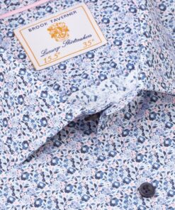 Alternative view of Regular Fit Blue Ditsy Floral Shirt