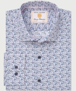 Regular Fit Blue Ditsy Floral Shirt