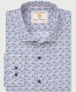 Tailored Fit Blue Ditsy Floral Shirt