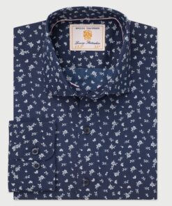 Tailored Fit Navy Ditsy Floral Shirt