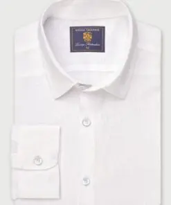Regular Fit White Pure Linen Shirt