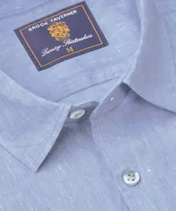 Alternative view of Regular Fit Blue Pure Linen Shirt