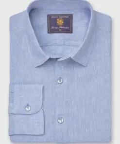 Regular Fit Blue Pure Linen Shirt