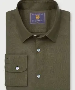 Regular Fit Khaki Pure Linen Shirt