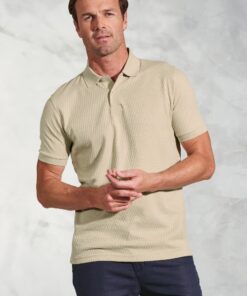 Sinatra Stone Brick Stitch Jacquard Polo Shirt