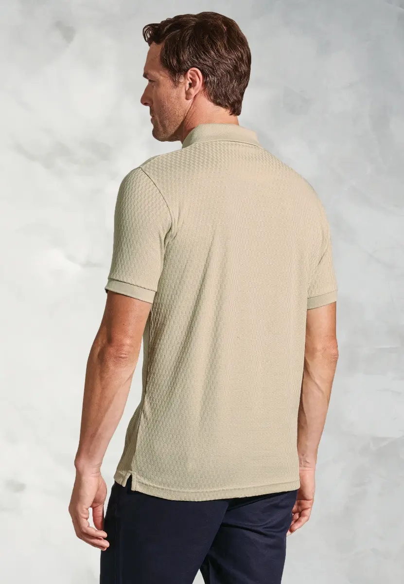 Sinatra Stone Brick Stitch Jacquard Polo Shirt - Image 2
