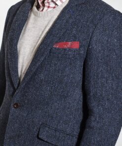Alternative view of Tailored Fit Stranraer Navy Herringbone Harris Tweed&reg; Jacket