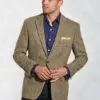 Regular Fit Stromay Olive Check Harris Tweed&reg; Jacket