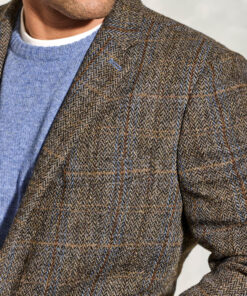 Alternative view of Tailored Fit Sumburgh Green and Blue Check Harris Tweed&reg; Jacket