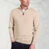 Sussex Stone Cotton Merino Zip Neck Jumper