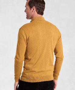 Alternative view of Sussex Mustard Cotton Merino Zip Neck Jumper