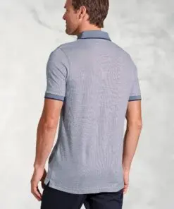 Alternative view of Sutherland Blue Melange Dot Jacquard Polo Shirt