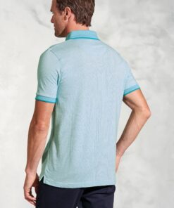 Alternative view of Sutherland Aqua Melange Dot Jacquard Polo Shirt