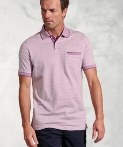 Sutherland Mauve Melange Dot Jacquard Polo Shirt
