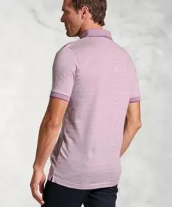 Alternative view of Sutherland Mauve Melange Dot Jacquard Polo Shirt