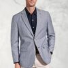 Regular Fit Tarantino Blue Stripe Linen Blend Jacket