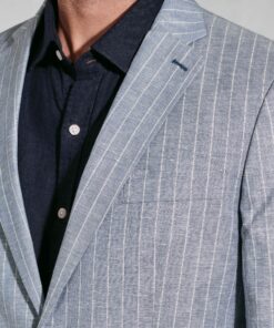 Alternative view of Regular Fit Tarantino Blue Stripe Linen Blend Jacket