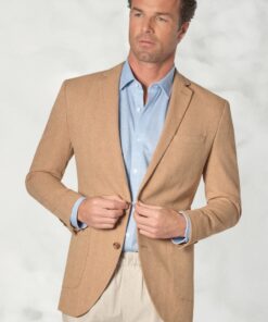Tailored Fit Thorpe Sand Cotton Linen Jacket