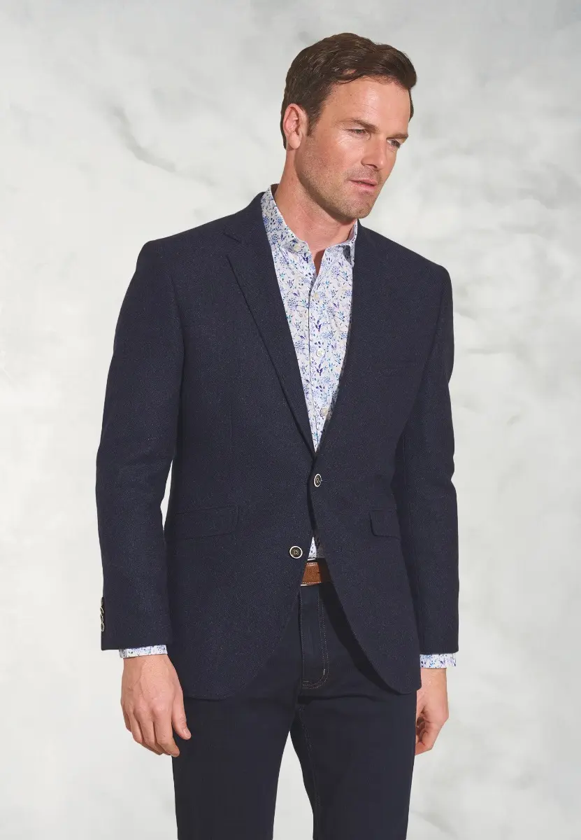 Tailored Fit Tyburn Navy Wool Blend Jacket