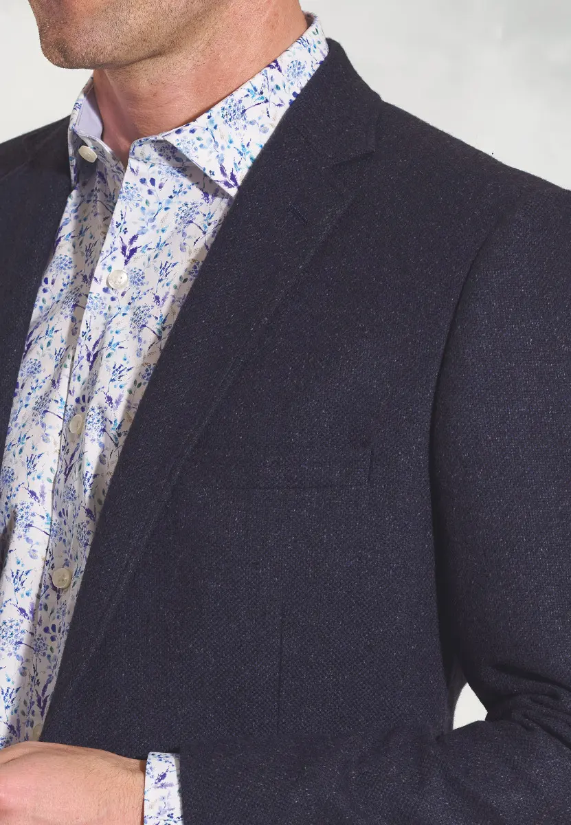 Tailored Fit Tyburn Navy Wool Blend Jacket - Image 2