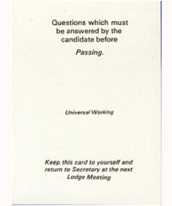 Universal Working Passing Card