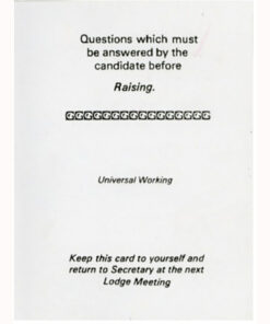 Universal Working Raising Card