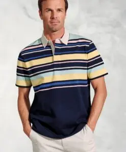 Walken Navy Stripe Short Sleeve Rugby Shirt