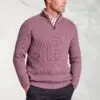 Wayne Mauve Rib Knit Zip Neck Jumper