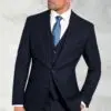 Tailored Fit Wells Navy Wool Blend Suit Jacket