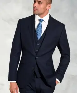Tailored Fit Wells Navy Wool Blend Suit Jacket