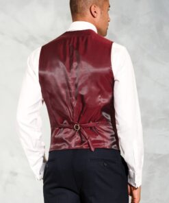 Alternative view of Tailored Fit Wells Navy Wool Blend Waistcoat