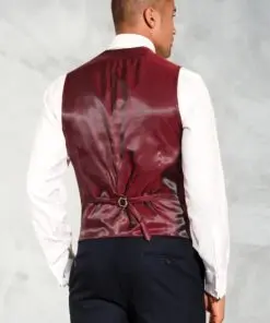 Alternative view of Tailored Fit Wells Navy Wool Blend Waistcoat