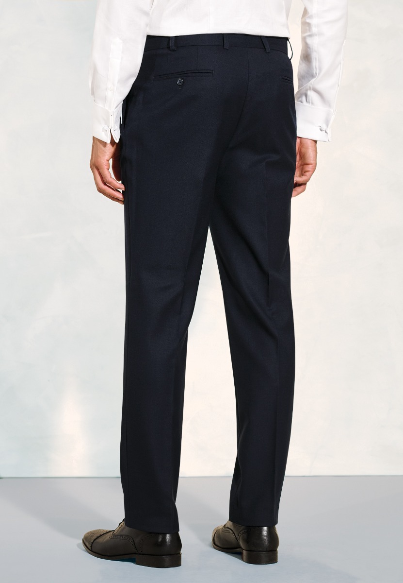 Tailored Fit Wells Navy Wool Blend Suit Trouser - Image 2